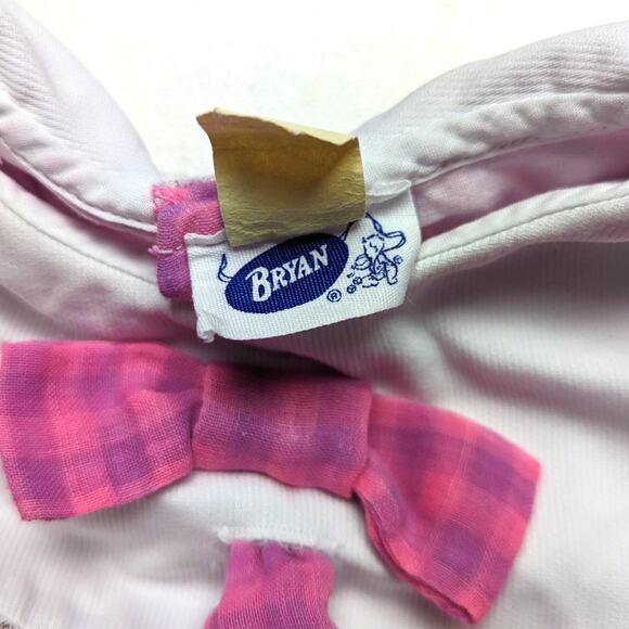 Vintage Bryan Dress Girls Size 18m Pink Semi Sheer Plaid Frilly Twirly - Picture 8 of 8